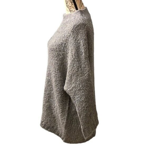 Woven Heart Women's Gray Mock Neck Oversized Pullover Dolman Sweater - Picture 6 of 9